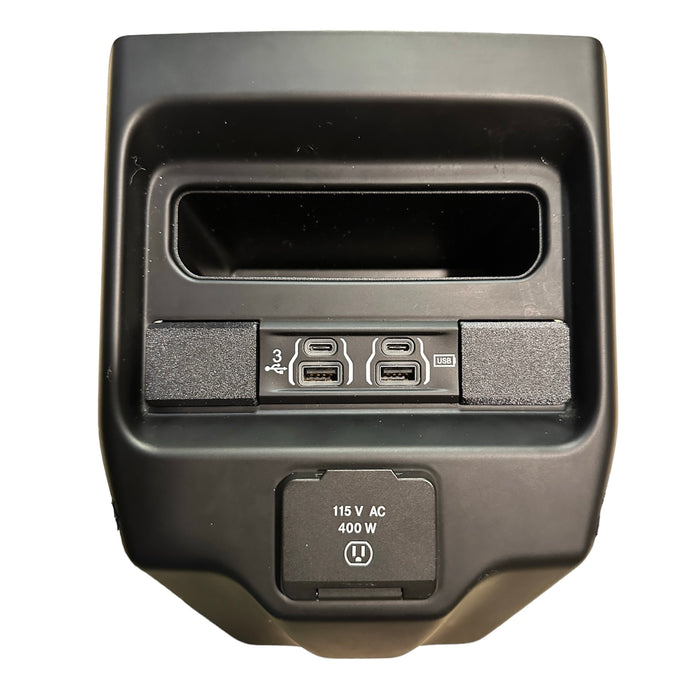 2019-2024 RAM 1500/2500/3500 Center Console Rear Panel Trim Delete Kit for USB, AC, and Heated Seat Buttons